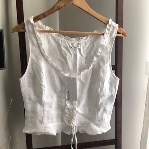 Reformation white linen top